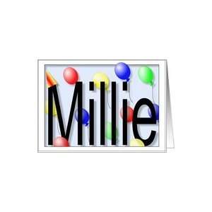  Millies Birthday Invitation, Party Balloons Card: Toys 