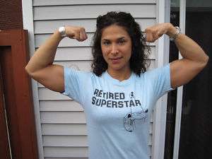 80s vtg RETIRED SUPERSTAR T SHIRT female bodybuilder  