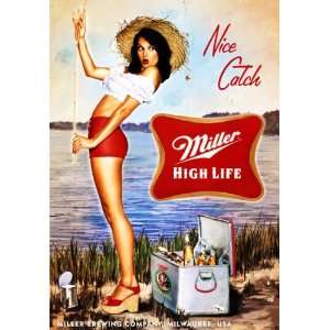   High Life Fishing Ad   METAL Counter Display Sign: Everything Else