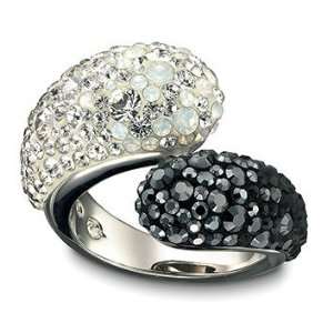  Swarovski Louise Black and White Ring Jewelry