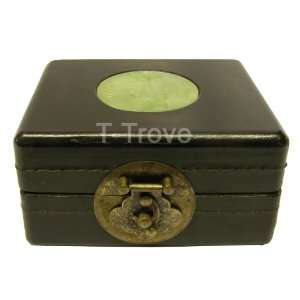  Leather Dominoes Box Jade Emblem Black: Home & Kitchen