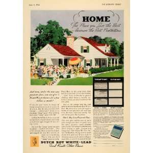  1936 Vintage Ad Dutch Boy White Lead House Paint Home 