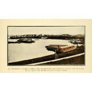 1910 Print St. Michaels Alaska Iditarod Gold Mine Boat   Original 