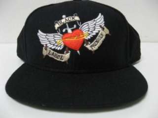 BLAC LABEL embroidered sz 8 Winged Heart hat CAP tattoo  