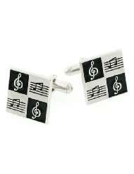 JJ Weston music note cufflinks with presentation box. Made in the USA
