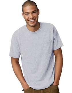 Hanes TAGLESS EcoSmart Mens Pocket T Shirt   style 5177  