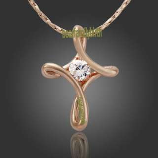 18K rose gold GP SWAROVSKI Crystal necklace 528  