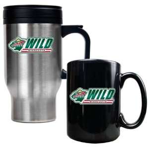  Minnesota Wild Coffee Cup & Travel Mug Gift Set: Sports 