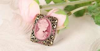 Pink CAMEO Pin Brooch & pendant for necklace CN 576  
