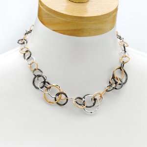  PalmBeach Jewelry Tritone Metal Multi Circle Necklace 