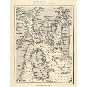  1882 Relief Line block Map Clyde Firth Arran Island 