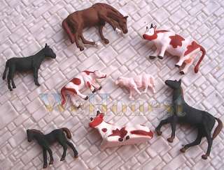 40 pcs HO painted Farm Animals ( 8 different poses ) #A  