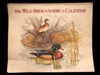 1986 WILD BIRDS OF AMERICA CALENDAR ARTIST RUDY NAPPI  
