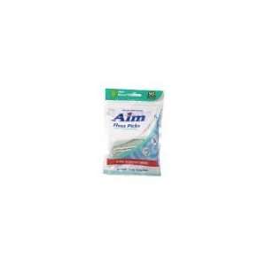  90 Aim Floss Picks Mint Waxed Nylon Thread Dental   3 Pack 
