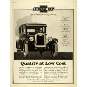  1925 Ad Chevrolet Motor Co. Logo Touring Automobile 
