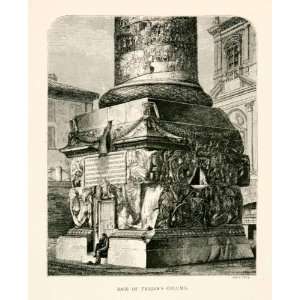   Colonna Traiana   Original In Text Wood Engraving