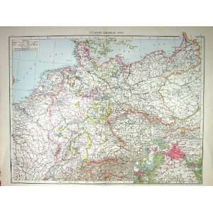  GERMANY GENERAL ANTIQUE MAP c1897 BERLIN ENVIRONS FRANCE 