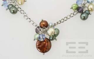 Designer 22 Multicolor Freshwater Pearl & Crystal Necklace  