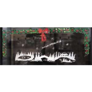  Christmas Static Cling Window Kit, Large: Kitchen & Dining