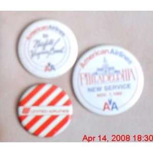   Vintage American United Airline Buttons 80s 