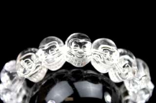 Crystal Quartz Skull Bracelet Top Quality Reiki Healing01  