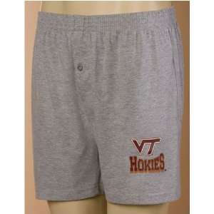 Virginia Tech Hokies NCAA Mens Sport Boxer Shorts (Gray) (Small 