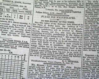 JACK THE RIPPER Whitechapel Hysteria 1888 UK Newspaper  
