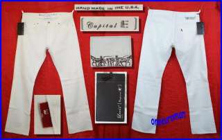   HESHER BOOT WHITE DENIM JEANS W34 L34 Made In USA 039307526678  