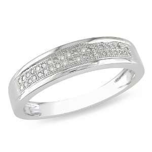   White Gold 1/8 CT TDW Diamond Wedding Band Ring (G H, I2 I3): Jewelry