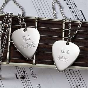  Personalized Silver Guitar Pick Necklace: Jewelry