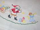Vtg Starlight Angel Santa Christmas Tree Skirt Tablecloth Quilt Sew 
