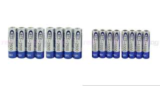 8x AA + 8x AAA NIMH Rechargeable Battery + Wall CHARGER  