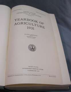   AGRICULTURE YEARBOOK~BOOK~GREAT DEPRESSION~CROPS~LIVESTOCK~FARM  