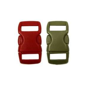  Mix of 50 Olive Drab & Red 3/8 Buckles (25 Olive Drab/25 