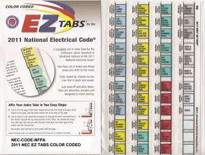 EZ TABS FOR 2011 NEC CODE BOOK free!! Ohms law sticker  