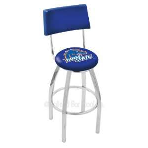   Boise State University 25 Inch Chrome Swivel Bar Stool with Back: Home