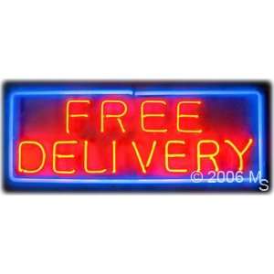 Neon Sign   Free Delivery   Large 13 x 32  Grocery 