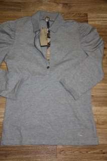 NEW burberry Brit Women Nova Check Gray Shirt LARGE  