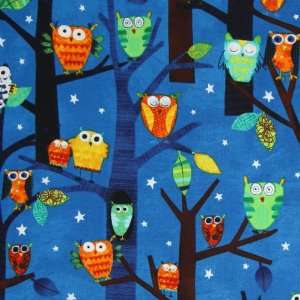   Forest Fun Midnight Owls Spring Fabric Yardage: Arts, Crafts & Sewing