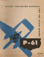 61 BLACK WIDOW PILOT FLIGHT MANUAL WWII AAF  