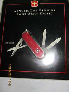 Wenger Swiss Army Knife Esquire 16740 Pen Blade Key Ring Springless 
