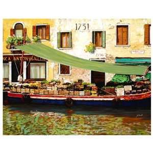  Il Mercato Gallegiante a Venezia by Guido Borelli 29x23 