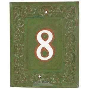    Swirl house numbers   #8 in pesto & marshmallow: Home Improvement