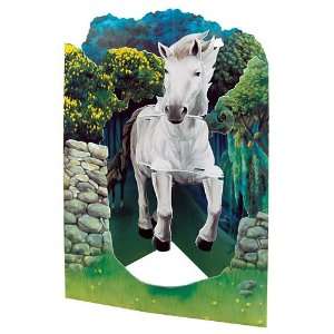  Santoro Interactive 3 D Swing Greeting Card, White Horse 