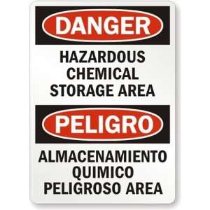  Danger: Hazardous Chemical Storage Area, Peligro Almacenamiento 