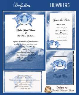 Delux Dolphin Themed Wedding Invitation Kit on CD  