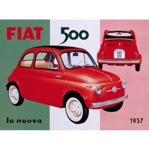  Fiat 500 European Car Sign: Home & Kitchen