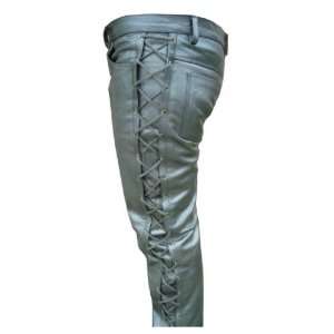   Motorcycle Side Laces Jeans Style Pant (34 Inches Waist): Automotive