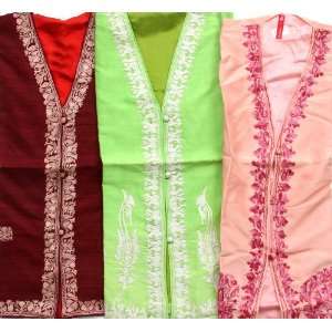  Lot of Three Kashmiri Waistcoats with Ari Embroidery 