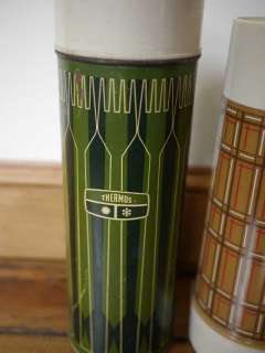   Vintage 60s 70s Metal Plastic THERMOS Holtemp Glass Insulated Bottles